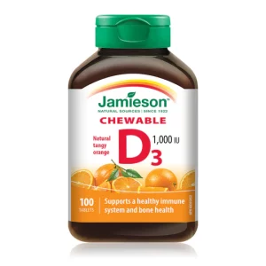 Jamieson Vitamin D3 1000IU 100ct Chewable Tablets