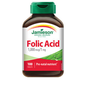 Jamieson Folic Acid 1000mcg 100ct Tablets