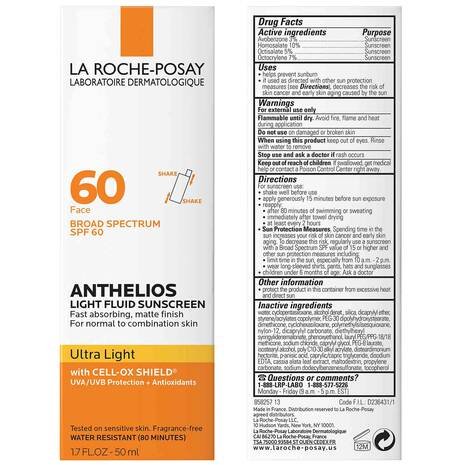 La Roche-Posay Anthelios Light Fluid Face Sunscreen Broad Spectrum SPF 60 - Image 4