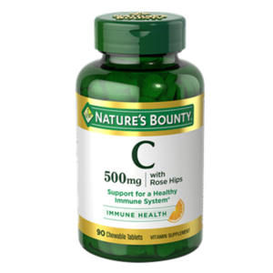 Nature's Bounty Vitamin C 500mg with Rose Hips 90ct Chewable Tablets