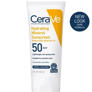 CeraVe 100% Mineral Sunscreen SPF 50 5oz, Body