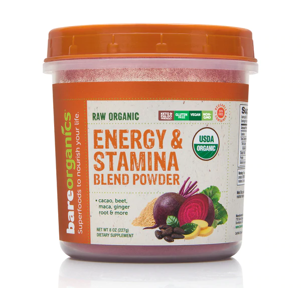 BareOrganics Organic Energy And Stamina Blend Powder