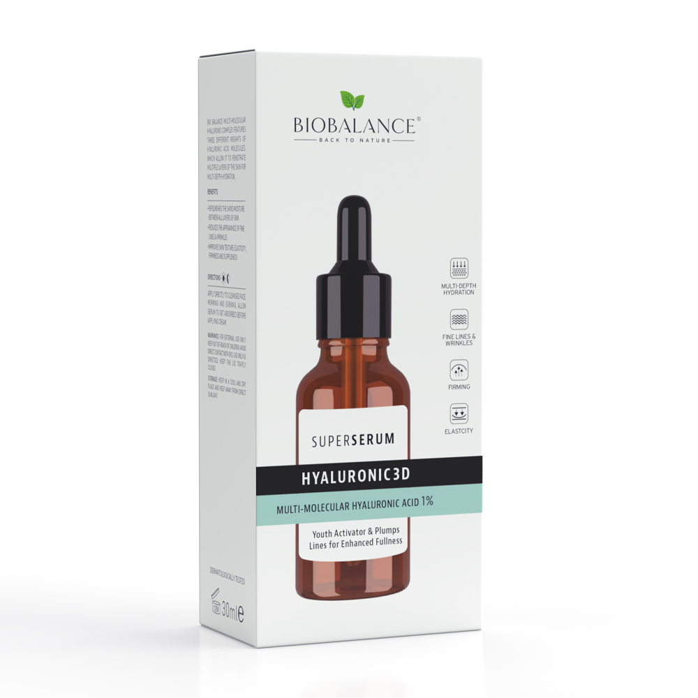 Bio Balance HYALURONIC 3D MULTI-MOLECULAR HYALURONIC ACID 1% SUPER SERUM 30ml - Image 3