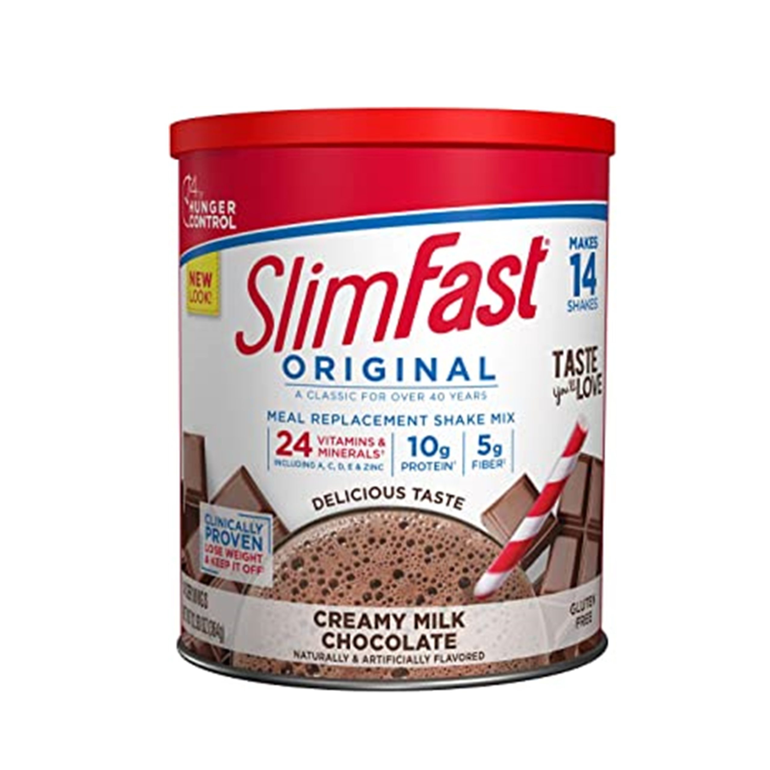 SlimFast Meal Replacement Powder, Original Creamy Milk Chocolate, Weight Loss Shake Mix, 10g of Protein,12.83oz