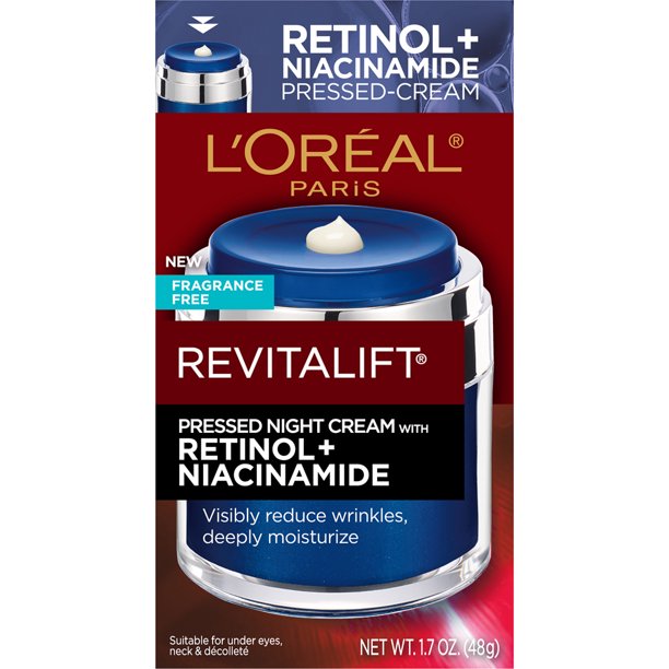 L'Oreal Paris Revitalift Pressed Night Cream with Retinol, Niacinamide, Visibly Reduce Wrinkles - Image 3