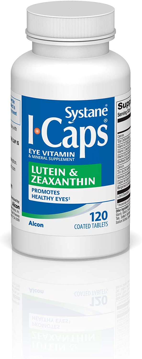 Systane ICaps Eye Vitamin & Mineral Supplement, Lutein & Zeaxanthin Formula, 120 Coated Tablets - Image 4