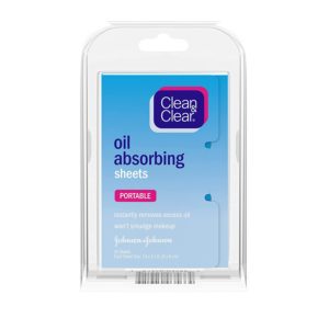 Clean & Clear Oil Absorbing Facial Sheets, Portable Blotting Papers for Face & Nose, Absorbing Blotting Sheets for Oily Skin to Instantly Remove Excess Oil & Shine,50ct