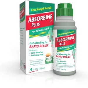 Absorbine Jr. Pain Relieving Liquid with Menthol - for Sore Muscles, Joint Aches and Arthritis Pain Relief - 4 Ounces