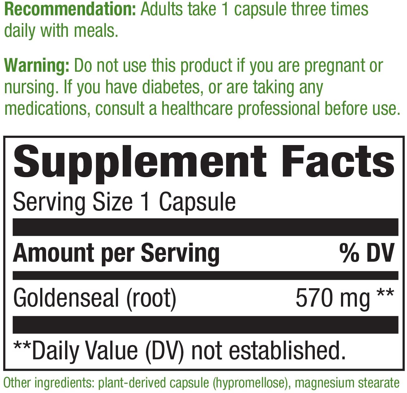 Nature's Way Goldenseal Root 50 Vegan Capsules - Image 3