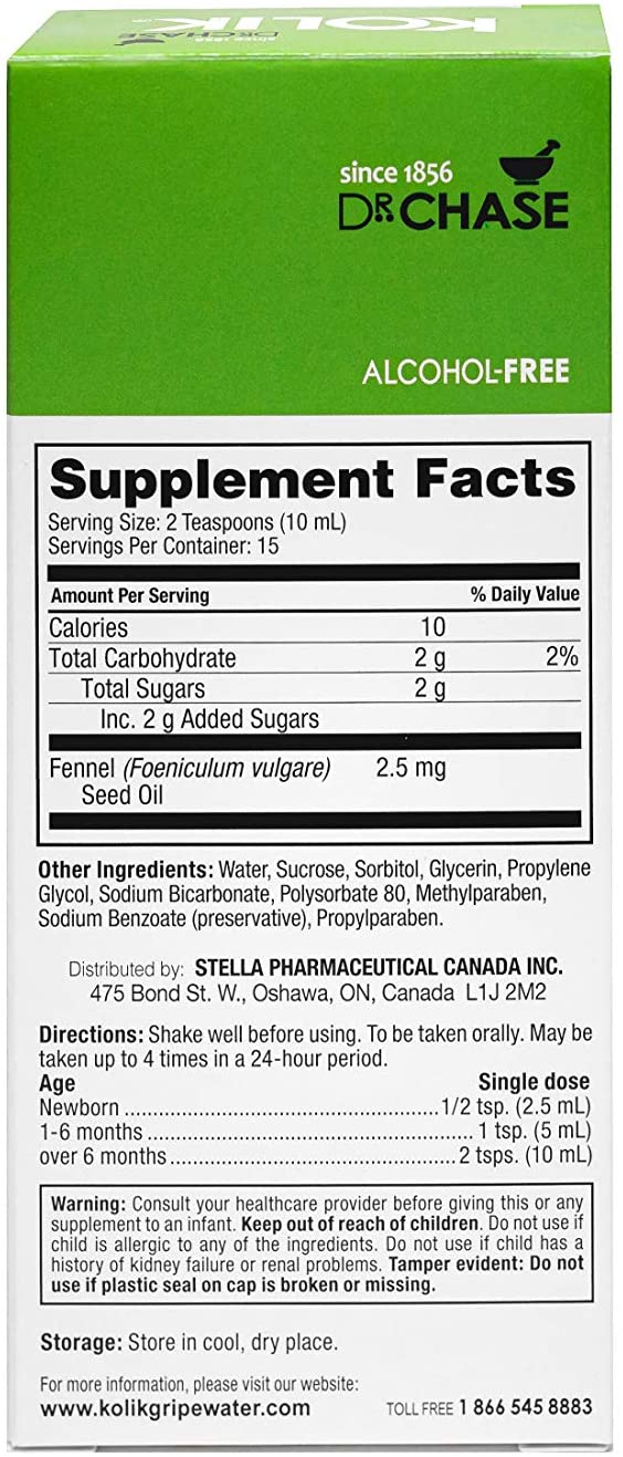 Dr. Chase Kolik Gripe Water Alcohol-Free - Baby’s Colic Relief - Gripe Water for Babies - Baby Gas Relief for Stomach Discomfort & Hiccups - Newborn Essentials - 5 fl. oz. - Image 4