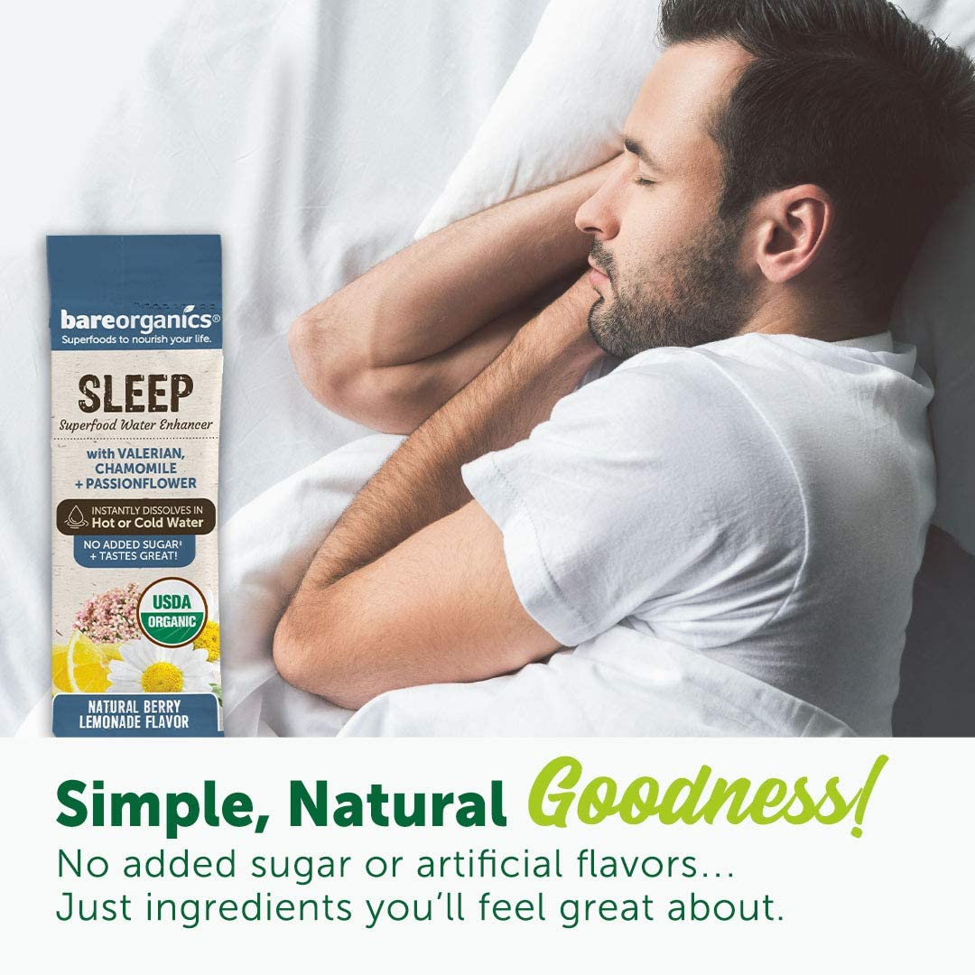 BareOrganics Bareorganics On-the-go Sleep Superfood Water Enhancer (organic) (12 Stick Packs) - Image 3