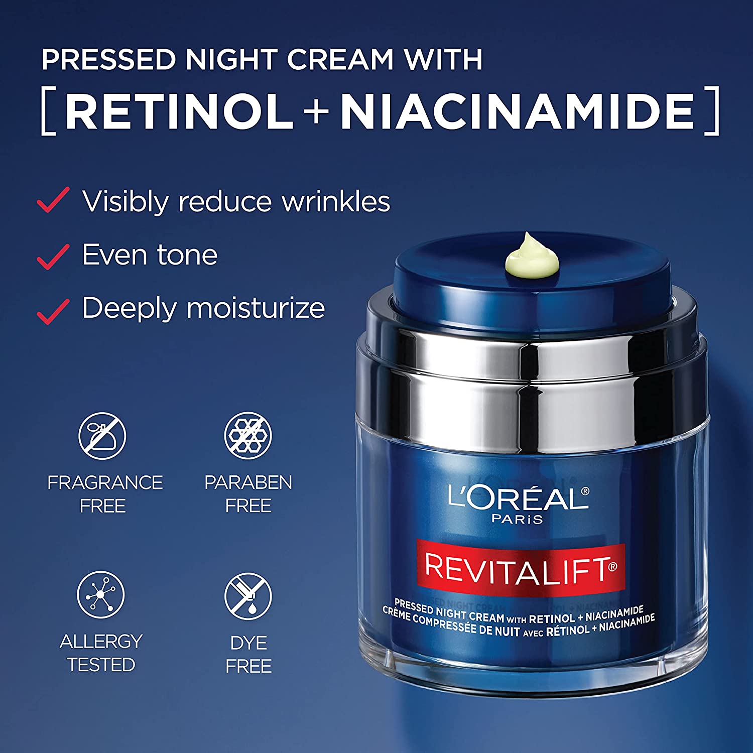 L'Oreal Paris Revitalift Pressed Night Cream with Retinol, Niacinamide, Visibly Reduce Wrinkles - Image 6