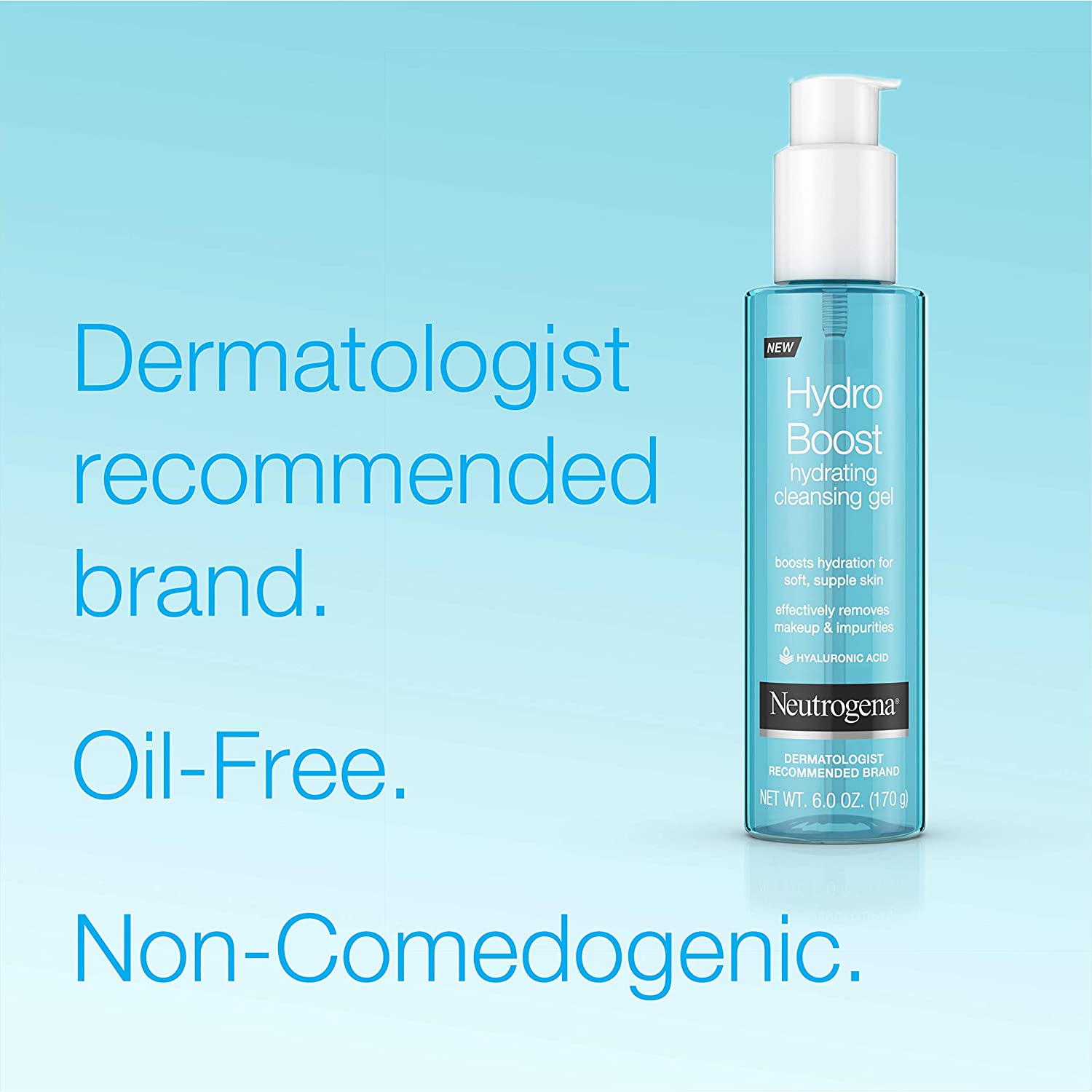 Neutrogena Hydro Boost Hydrating Gel Facial Cleanser & Makeup Remover Face Wash for Sensitive Skin, 6 oz - Image 3