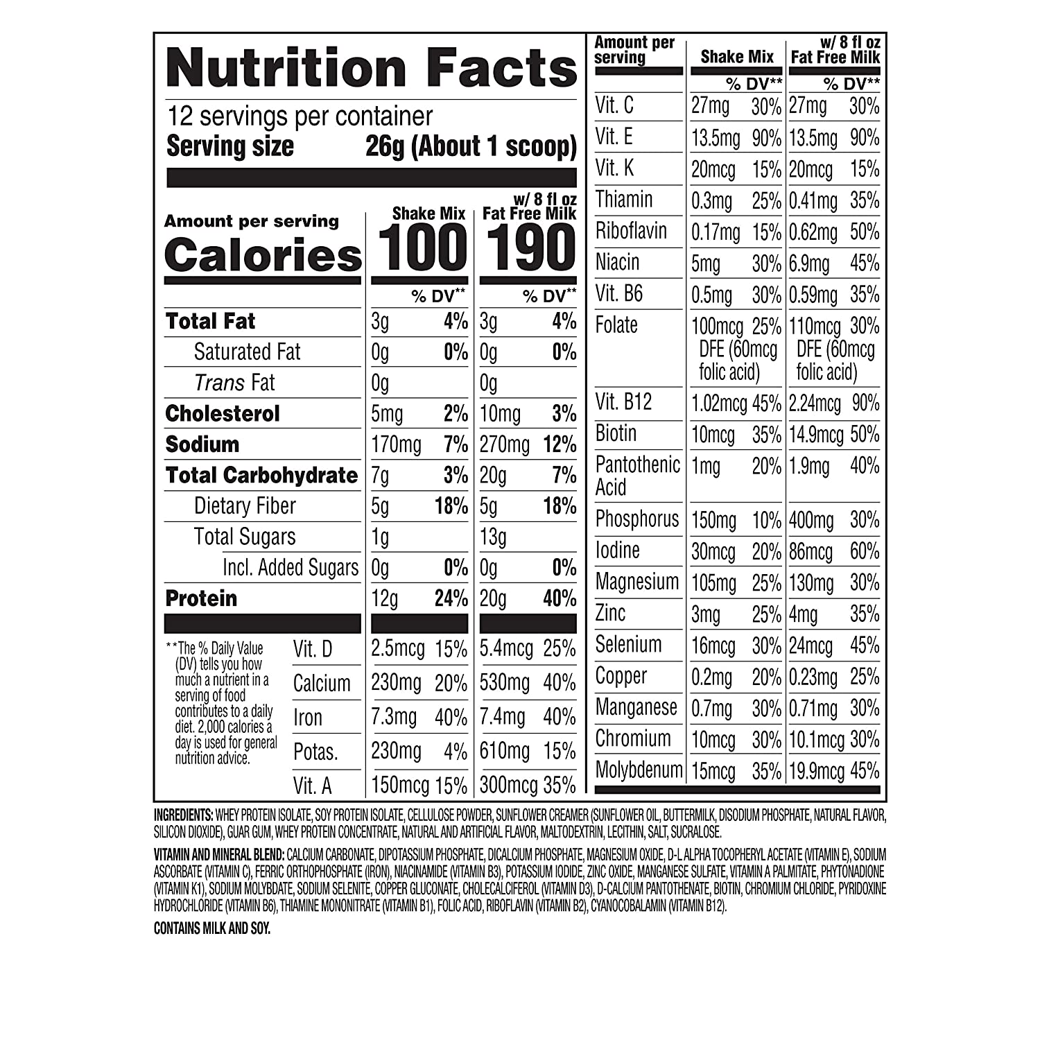 SlimFast Advanced Nutrition Vanilla Cream Smoothie Mix - Weight Loss Meal Replacement - 20g Protein - 11 Oz. Canister - Image 3