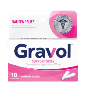 Gravol 100mg Comfort-Shaped Suppositories 10ct