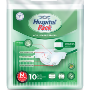Hospital Pack Adjustable Briefs Adult Medium, 10pk