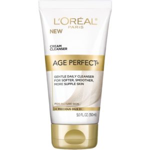 L'Oreal Paris Skincare Age Perfect Cream Cleanser, Gentle Daily Cleanser for Softer and Smoother Skin, Makeup Remover, Face Wash for All Skin Types, 5 fl. oz