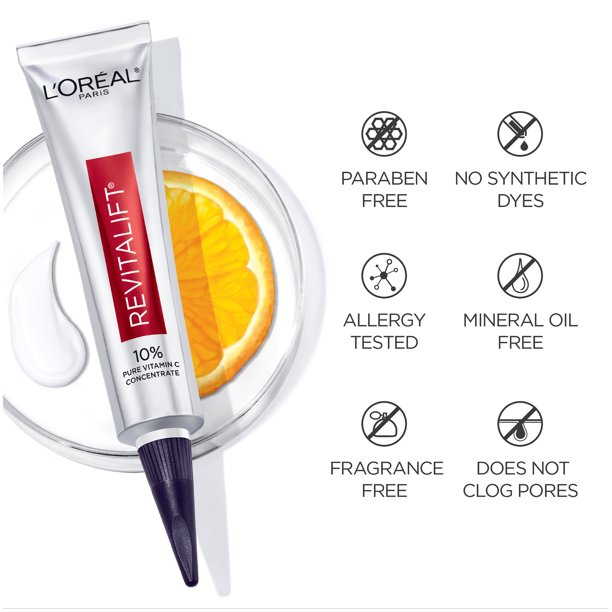 L'Oreal Paris Revitalift Derm Intensives Pure Vitamin-C Face Serum, 1 fl oz - Image 3