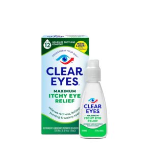 Clear Eyes Maximum Itchy Eye Relief Lubricant Eye Drops, 0.5 fl oz (packagine may vary)