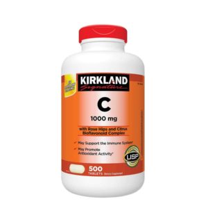 Kirkland Signature Vitamin C 1000mg, with Rose Hips 500 Tablets