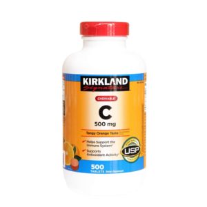 Kirkland Vitamin C (500 mg), Tangy Orange, Chewable Tablets, 500 Count