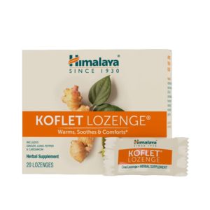 Himalaya Koflet Lozenges, Original Menthol Flavor, Natural Herbal Cough Drop for Warming Relief and Soothing Throat Comfort, 130 mg, 20 Lozenges