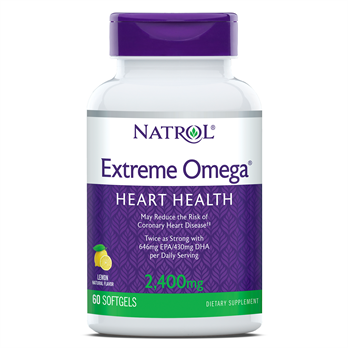 Natrol Extreme Omega Heart Health, 2,400 mg, Lemon Softgels, 60ct