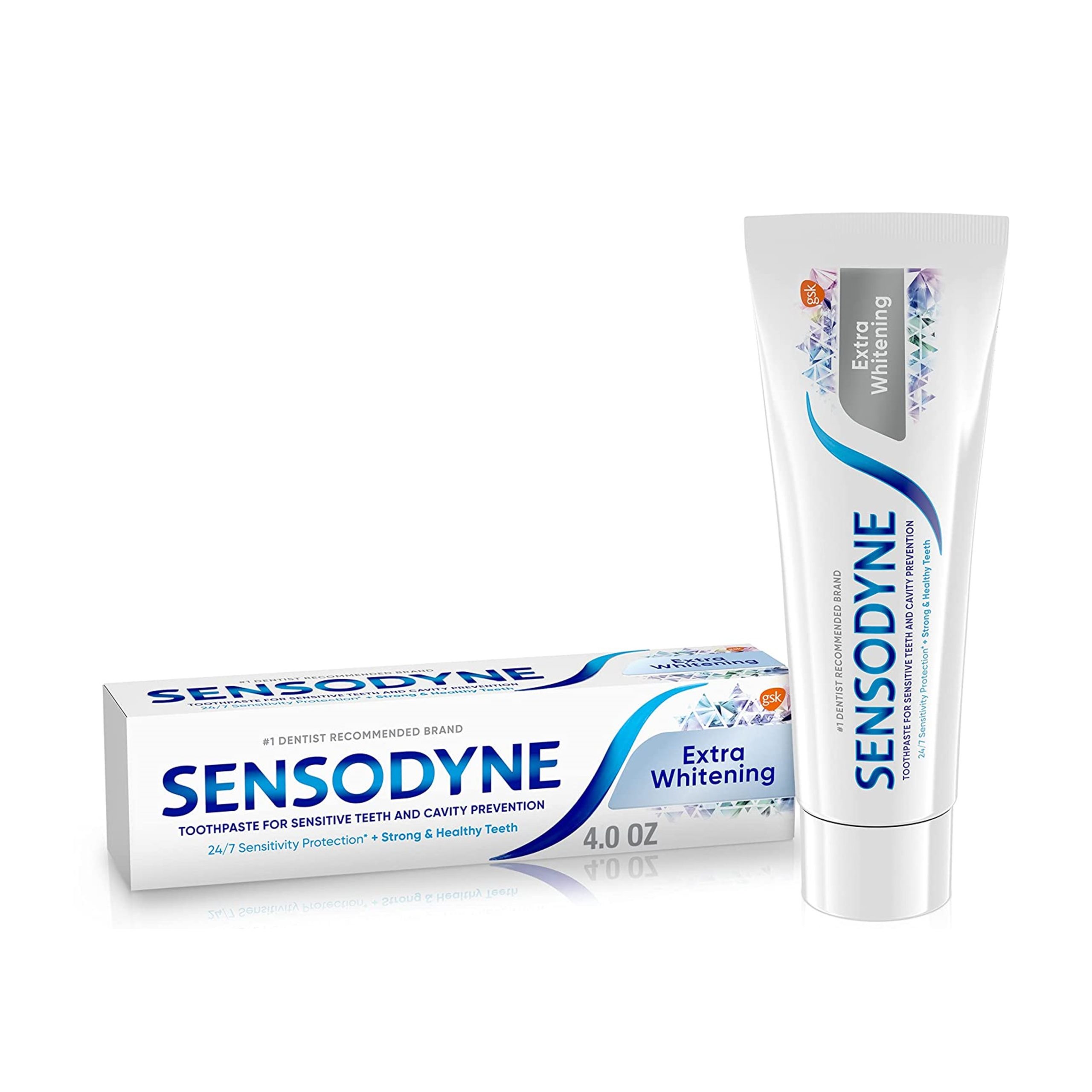 Sensodyne Extra Whitening Toothpaste for Sensitive Teeth, Cavity Prevention and Sensitive Teeth Whitening - 4 Ounces