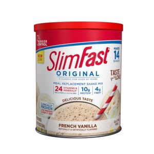SlimFast – Original Meal Replacement Shake Mix Powder – Weight Loss Shake – 10g of Protein – 24 Vitamins and Minerals Per Serving – Great Taste – 12.83 oz. – Vanilla Creme