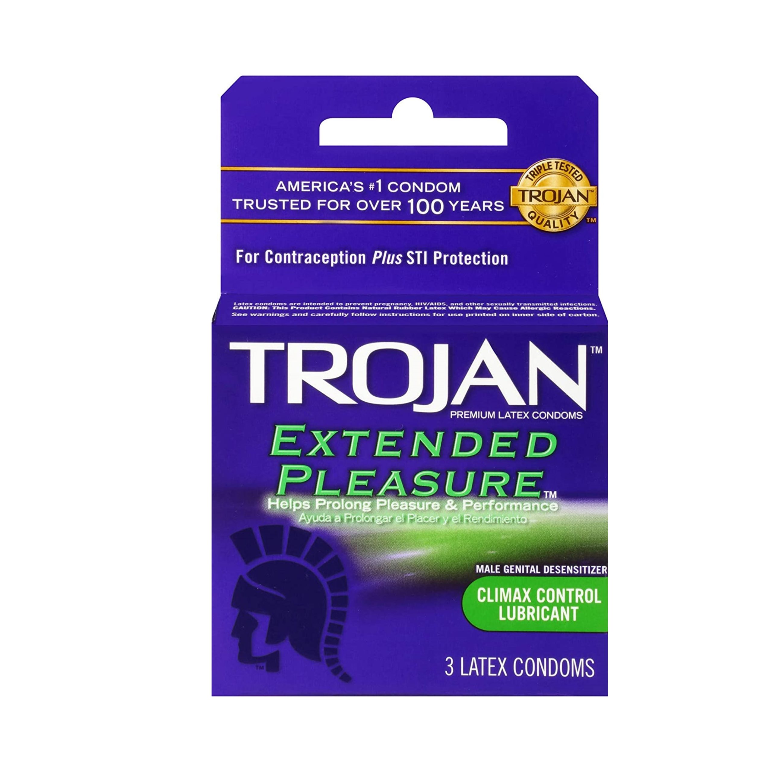 Trojan Extended Pleasure Lubricated Condoms, 3ct