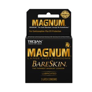 Trojan Magnum Bareskin Male Condoms, 3 Count