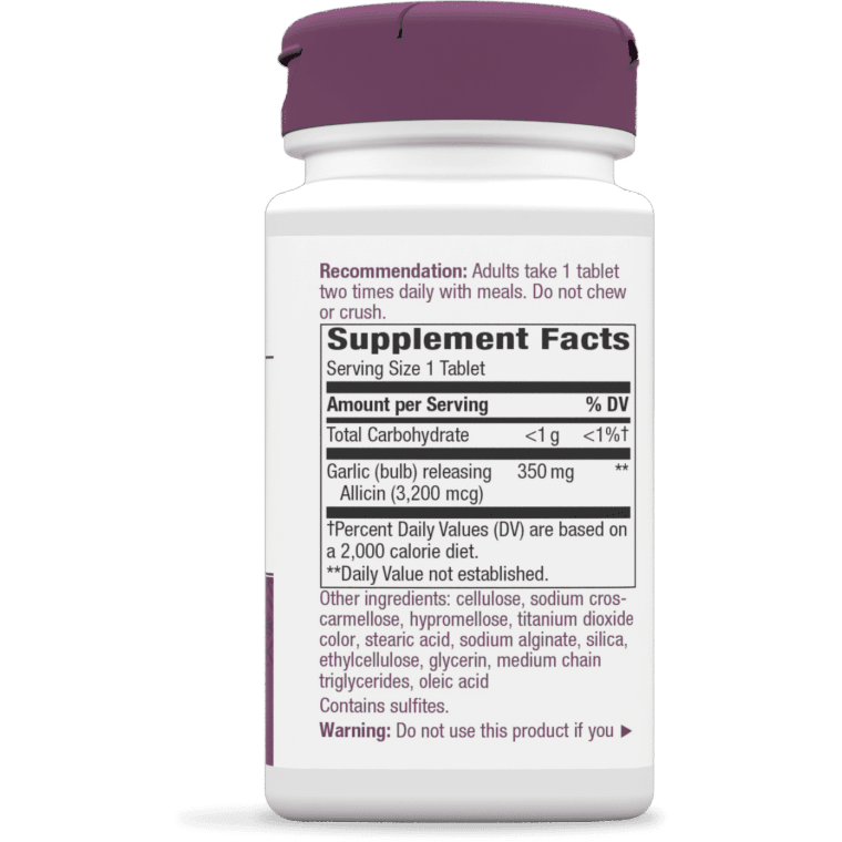 Nature's Way Garlicin Cardio 60 Vegan Capsules - Image 4