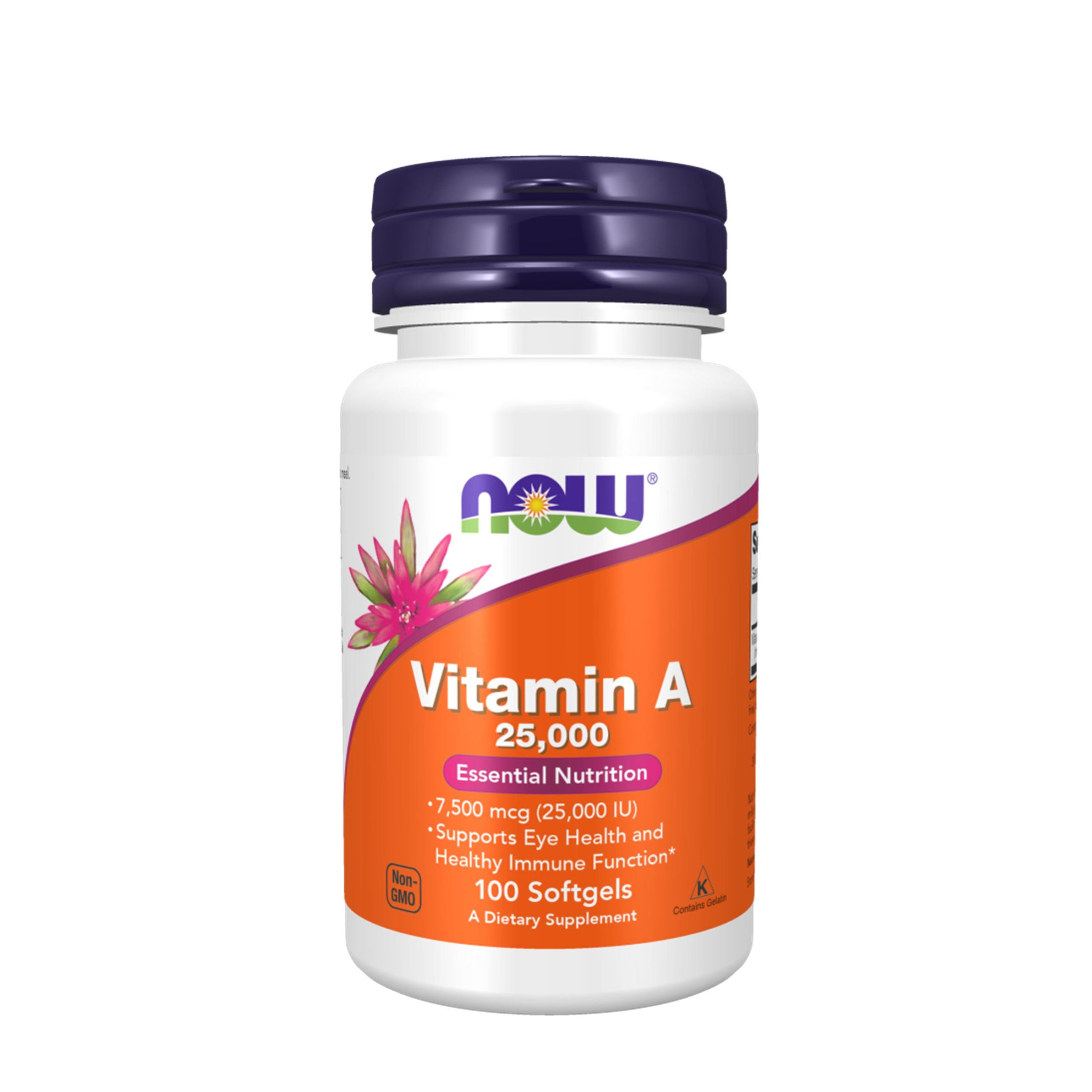 NOW Supplements, Vitamin A (Fish Liver Oil) 25,000 IU, Essential Nutrition, 100 Softgels