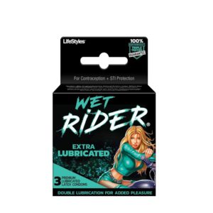 Lifestyles Wet Rider Condoms, 3 Pk