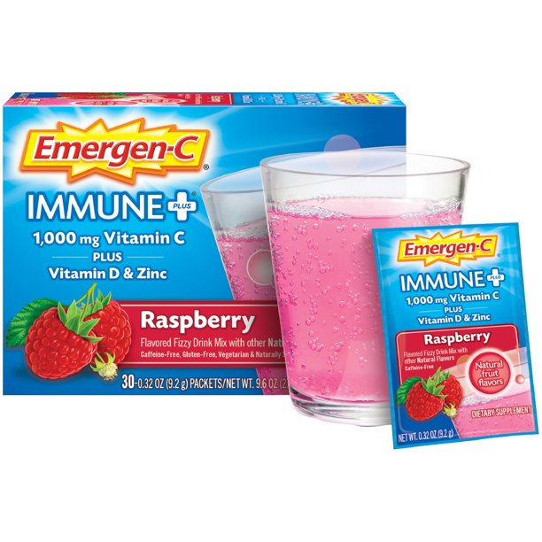 Emergen-C Immune Plus Vitamin C Supplement Powder, Raspberry, 30 Ct - Image 5