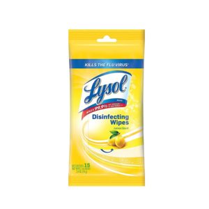 Lysol Disinfecting Wipes to-Go Pack, Lemon Scent, 15 ct