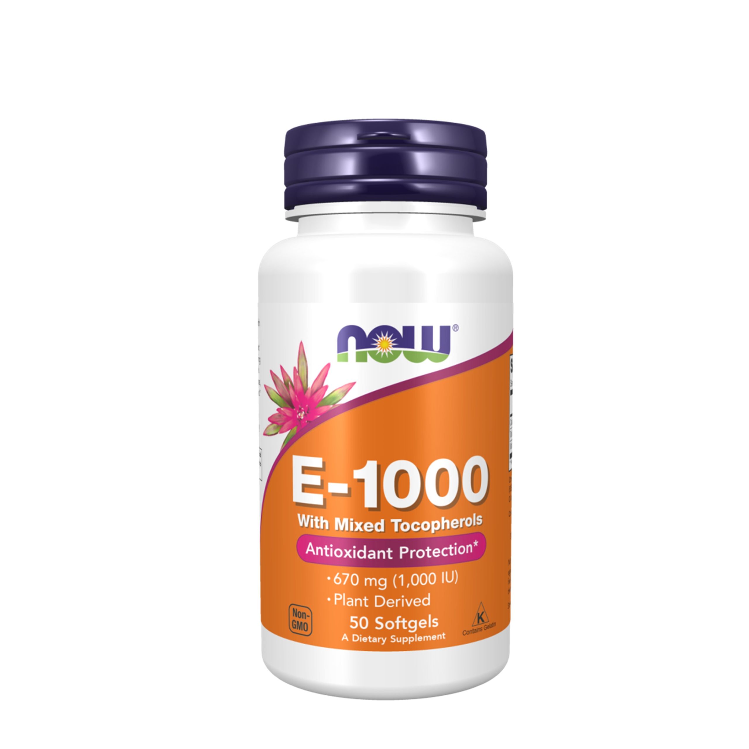 NOW Vitamin E-1000 Mixed Tocopherols Softgels, 50 count