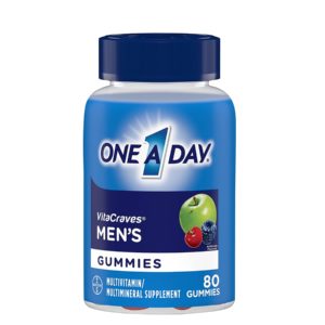 One A Day Men’s Multivitamin Gummies, Supplement with Vitamin A, Vitamin C, Vitamin D, Vitmain E, Calcium & more, 80 Count , Packaging May Vary