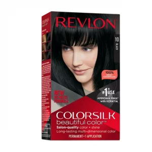 Revlon Colorsilk Hair Color, No Mess Formula, 010 Black,