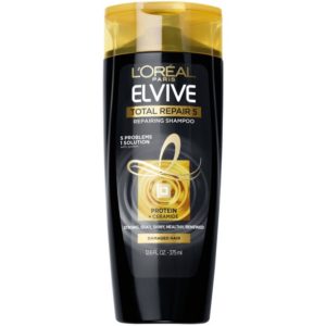 L'Oreal Paris Elvive Total Repair 5 Strengthening & Shine Enhancing Daily Shampoo with Floral Creamy & Juicy Green Scent, 12.6 fl oz