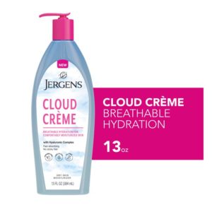 Jergens Cloud Creme with Hyaluronic Complex, Non-Greasy Breathable Hydration Body Lotion, 13 fl oz