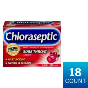 Chloraseptic Sore Throat Lozenges, Cherry Flavor, 18 Count