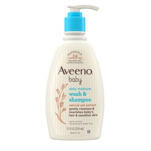 Aveeno Active Naturals Nourishing Baby Gentle Bath Wash & Shampoo with Natural Oat Extract & Light Fresh Scent, 12 fl oz