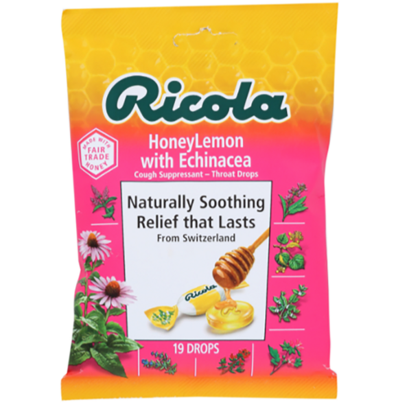 Ricola Honeylemon with Echinacea Cough Suppressant Throat Drop 19 Ct. (Packaging may vary)