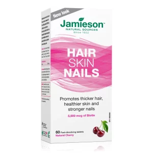Jamieson Hair, Skin, Nails | Fast Melt Tablets, 60 Count, Cherry