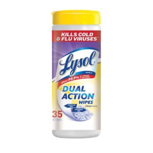 Lysol Dual Action Disinfecting Wipes, Citrus, 35ct