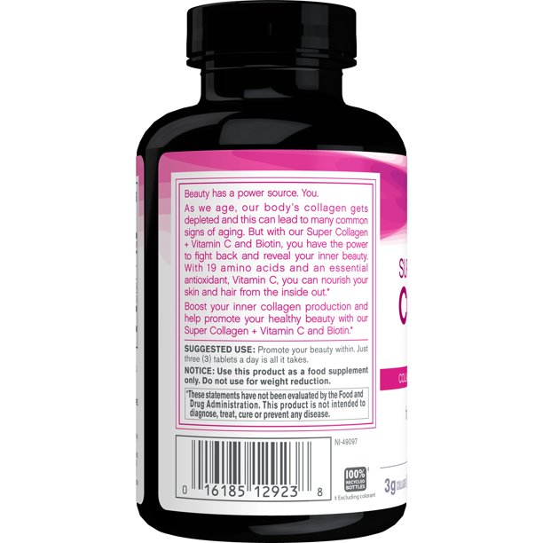 NeoCell Super Collagen + Vitamin C & Biotin, Dietary Supplement, Grass-Fed; 90 Tablets (Packaging may vary) - Image 3