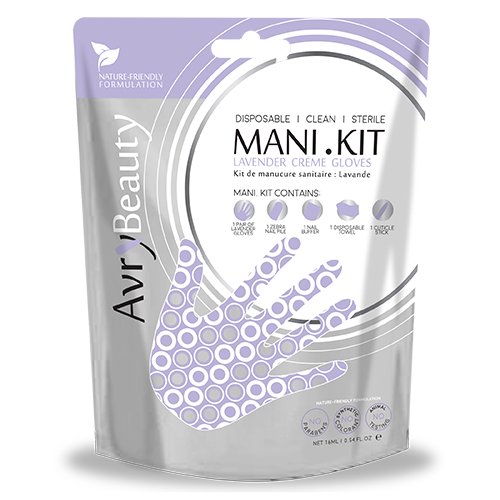 AvryBeauty All-In-One Mani Kit with Lavender Gloves 1ct