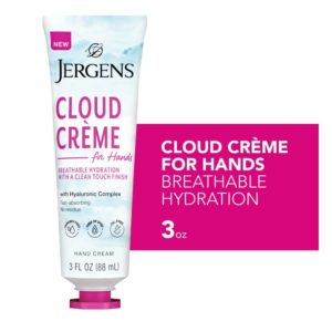 Jergens Cloud Creme with Hyaluronic Complex, Non-Greasy Breathable Hand Cream, 3 fl oz