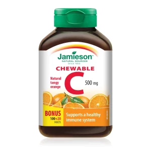 Jamieson Vitamin C 500mg Chewables, Tangy Orange, 120ct